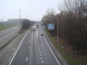 L'autoroute E42 au niveau de Tournai en Belgique.