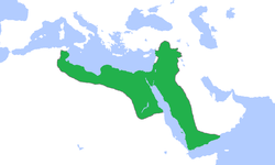 Greatest extent of the Ayyubid empire under Saladin in 1188