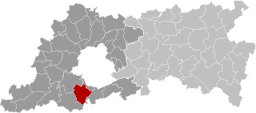 Beersels läge i provinsen Flamländska Brabant
