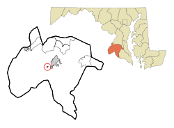 Charles County Maryland Incorporated and Unincorporated areas Port Tobacco Village Highlighted.svg