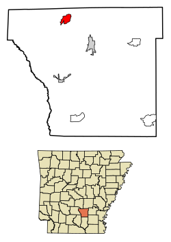 Location of Staves in Cleveland County, Arkansas.