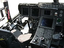 An MV-22 cockpit on display at 2012 Wings over Gillespie Cockpit of V-22 Osprey.jpg