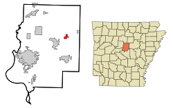 Location in Faulkner County and the state of Arkansas