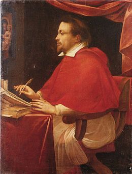 Homme assis, vêtu de habit de cardinal