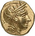 Goldener Stater, Notmünzen aus Athen, 295/294 v. Chr., 8,58 g, 16 mm, Avers