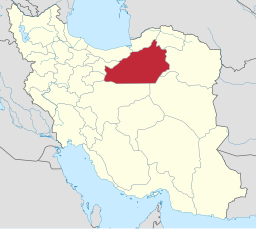 Provinsen Semnans läge i Iran