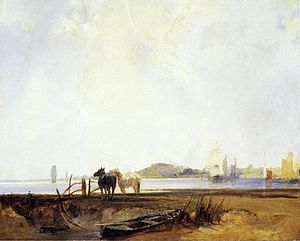 Richard Parkes Bonington: Landscape near Quilleboeuf, ca. 1824–1825