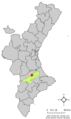 Розташування муніципалітету Л'Ольєрія у автономній спільноті Валенсія