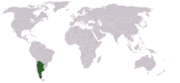 Un mapa mostrant la localització de l'Argentina