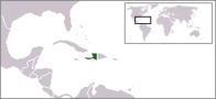 A map showing the location of Haiti