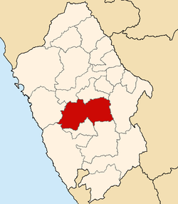 Location of Huaraz in the Ancash Region