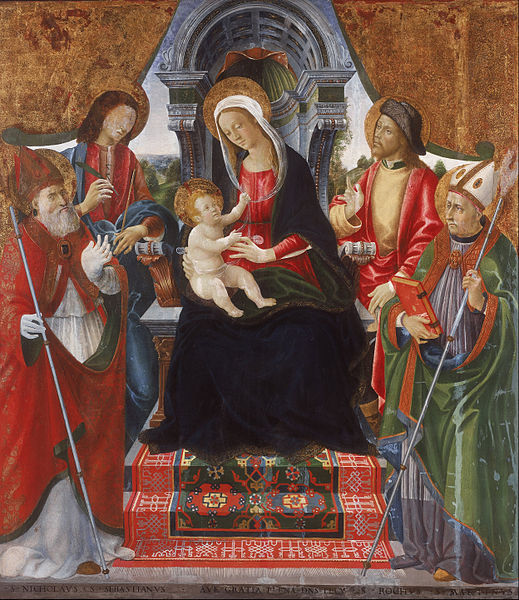 File:Lucchese School Late 15th Century - Virgin and Child with Saints Nicholas, Sebastian, Roch and Martin - Google Art Project.jpg