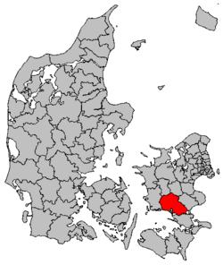 Lokalisering af Næstved Kommune