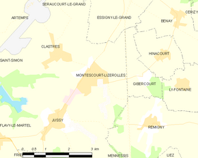 Poziția localității Montescourt-Lizerolles