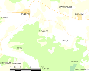 Poziția localității Chevières