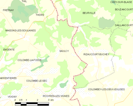 Mapa obce Saulcy