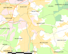 Mapa obce Audincourt