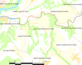 Mapa obce Saint-Thomas-en-Royans