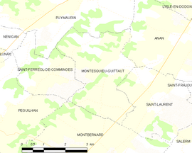 Mapa obce Montesquieu-Guittaut