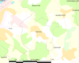 Mapa obce Kuntzig