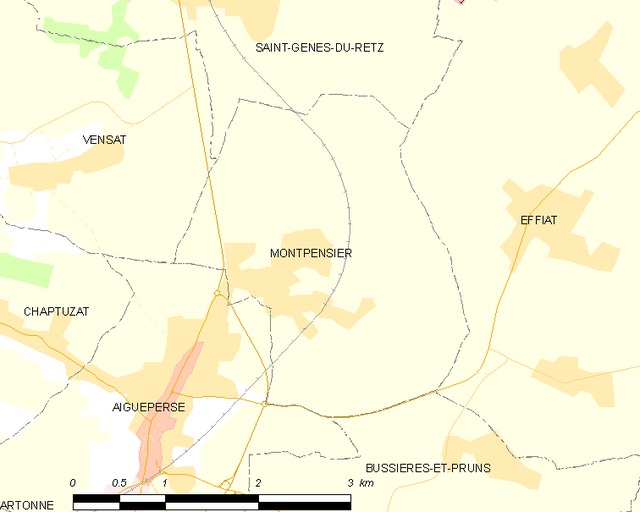 Poziția localității Montpensier