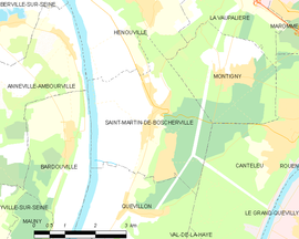 Mapa obce Saint-Martin-de-Boscherville