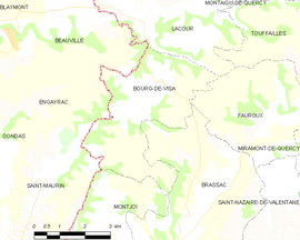Mapa obce Bourg-de-Visa