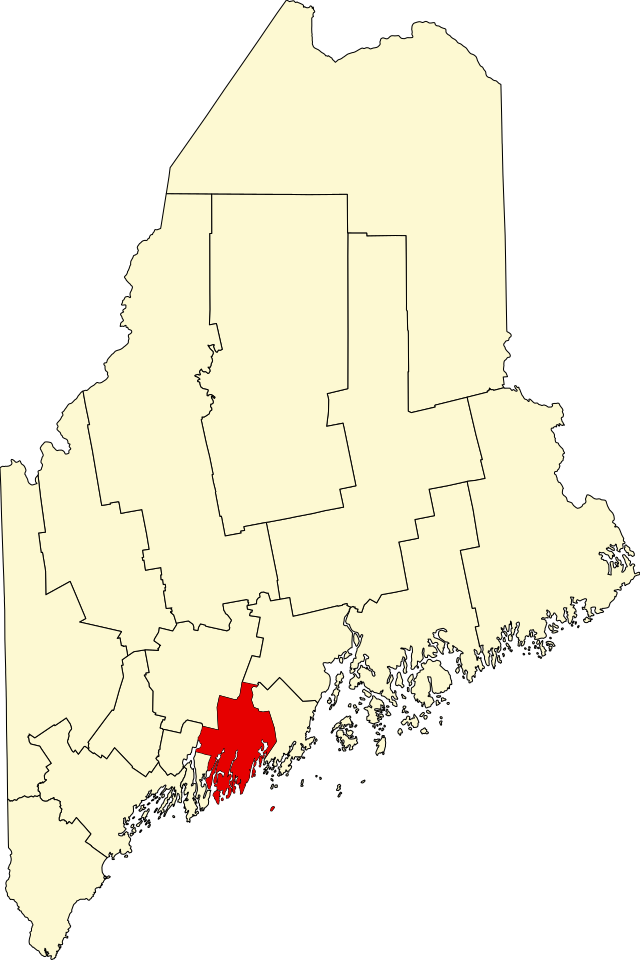 Map of Maine highlighting Lincoln County