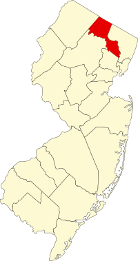 Locatie van Passaic County in New Jersey