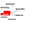 Map of New Mexico highlighting Cibola County.svg
