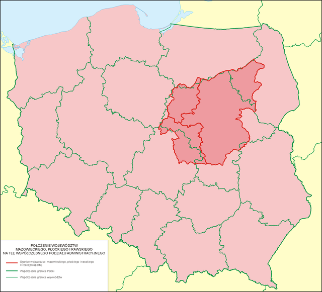 Mapa Mazowsza