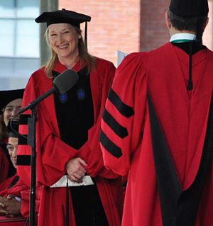 Meryl Streep receiving honorary degree from Ha...
