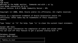 Скриншот программы MySQL