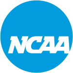 A blue circle with white "NCAA" in the middle