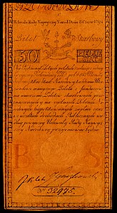 1794 Polish fifty-złoty banknote
