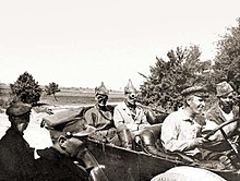Soviet delegates arrive for armistice negotiations before the Battle of Warsaw, August 1920 Parlamentariusze sowieccy 08.1920.jpg