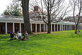 54 students are selected to live on the Lawn during their final year. Pavilion VIII at the Lawn UVa 2010.jpg