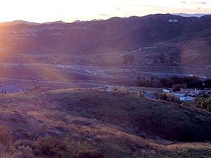 The San Francisquito Creek after seasonal rainfall feeds water into the creek bed.