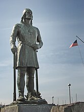 Estatua memorial de Leif Eriksson en Shilshole Bay Marina, Puerto de Seattle.