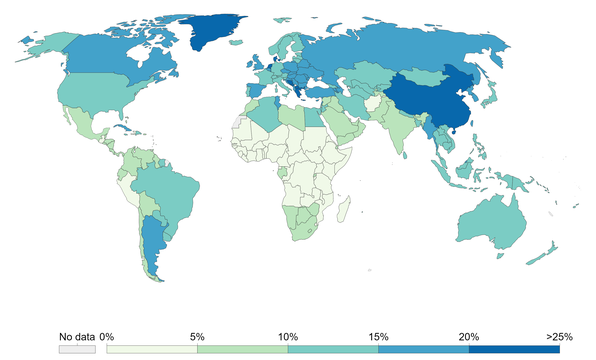 Share of deaths from smoking, 2017