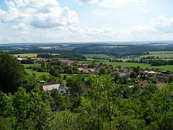 Pohled na Střemošice z Poklony