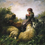 Pastorcilla tejiendo (1859)