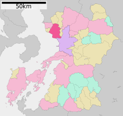 Location of Tamana in Kumamoto Prefecture