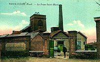 Photochrome de la fosse Trou Martin à Vieux-Condé, datant probablement des années 1920.