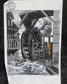 A paper collage depict a man looking out of his wheelhouse at a limp, faceless body hanging over the water. It is the metaphorical witnessing of the death of empathy.