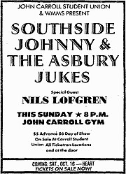 Print ad for Southside Johnny rock concert featuring Lofgren as guest WMMS Presents Southside Johnny - 1976 print ad.jpg