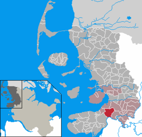 Poziția Witzwort pe harta districtului Nordfriesland