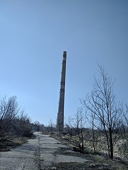 Komín bývalé kotelny u jaderné elektrárny