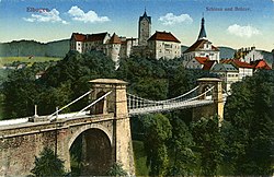 Most na pohlednici z roku 1910