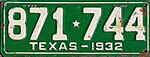 Номерной знак Техаса 1932 года 871 * 744.jpg